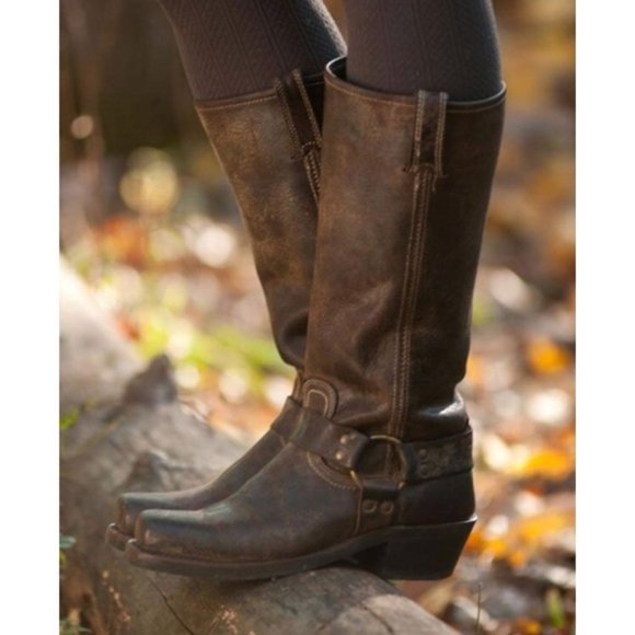 Frye 150th Anniversary Harness 12R Cognac Leather Cavalry Cowboy Distressed Boot - Picture 5 of 16